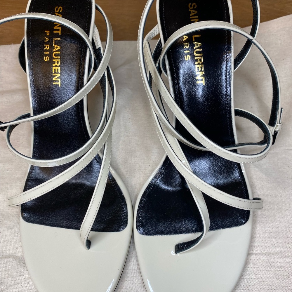 White Saint Laurent heels